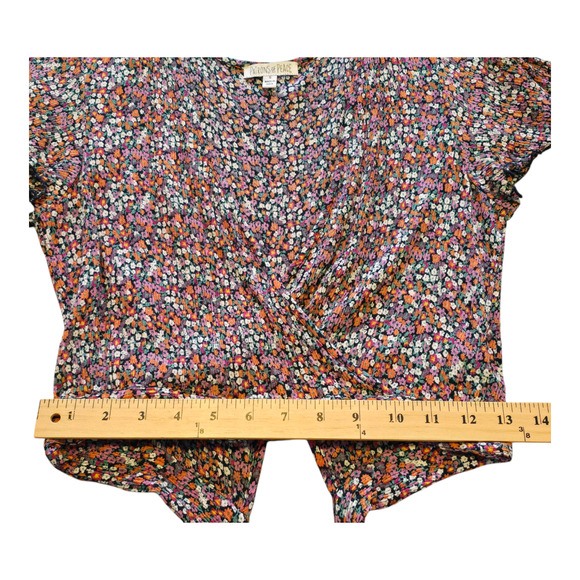 Patrons of Peace Womens Crop Top Size Small Floral Tie Back Bloomcore Festival - Picture 10 of 10